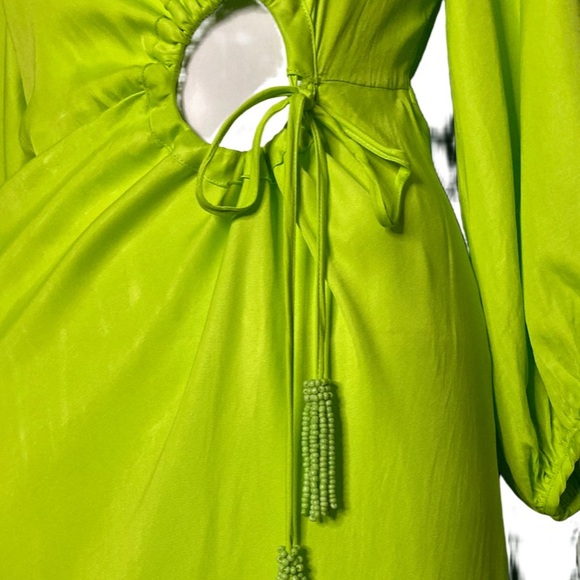 NWT Farm Rio Piping Lime Green Midi Dress - Sz S - Picture 5 of 10